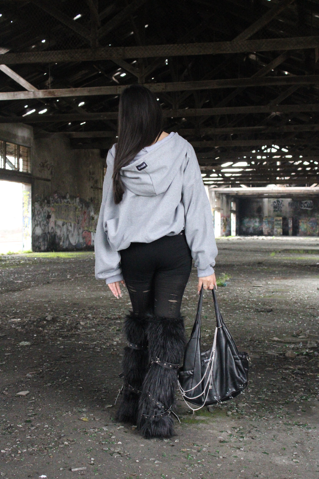 HODDIE BOXYFIT ZIPPER GRIS