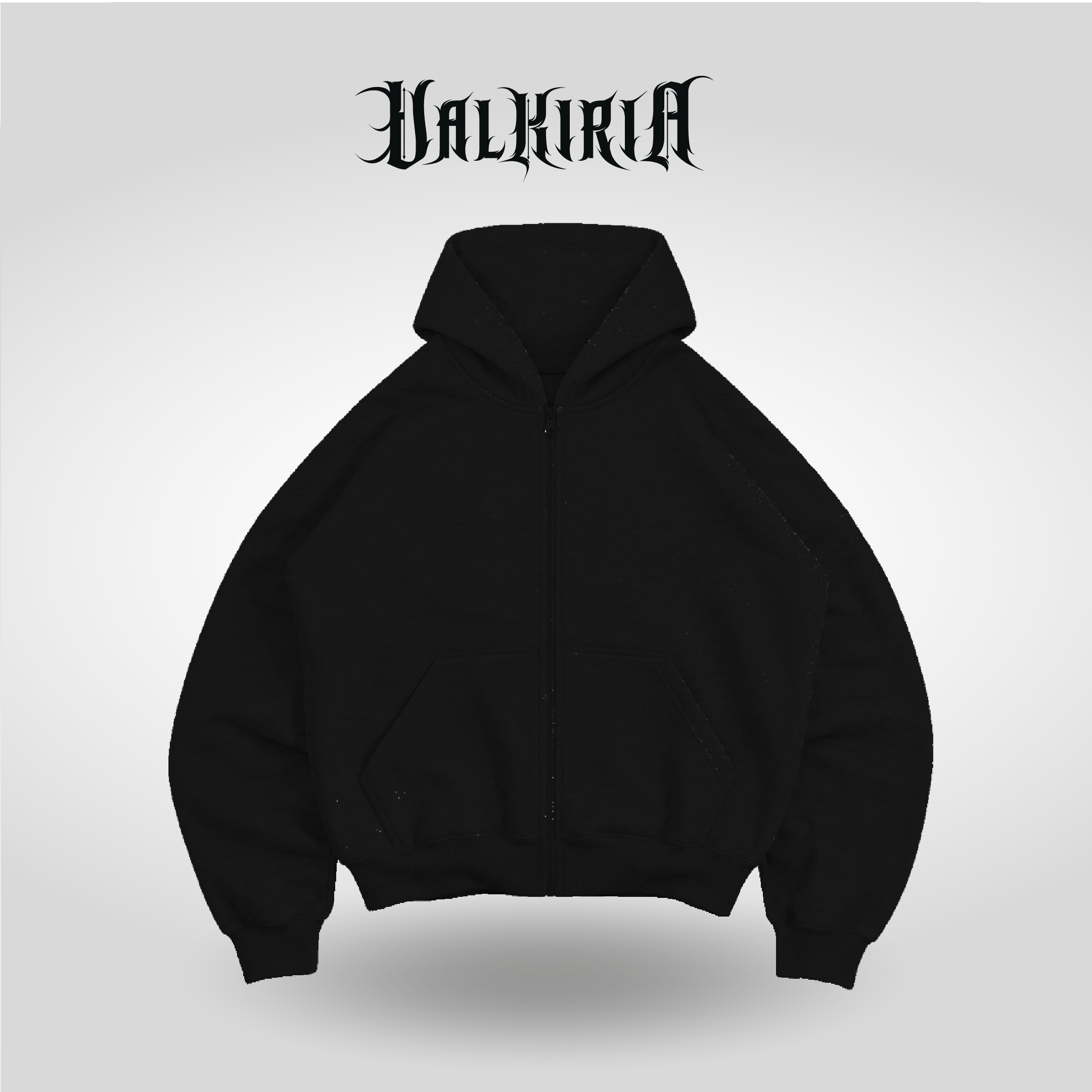 HODDIE BOXYFIT ZIPPER NEGRO