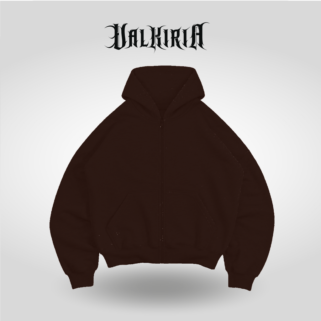HODDIE BOXYFIT ZIPPER CAFÉ