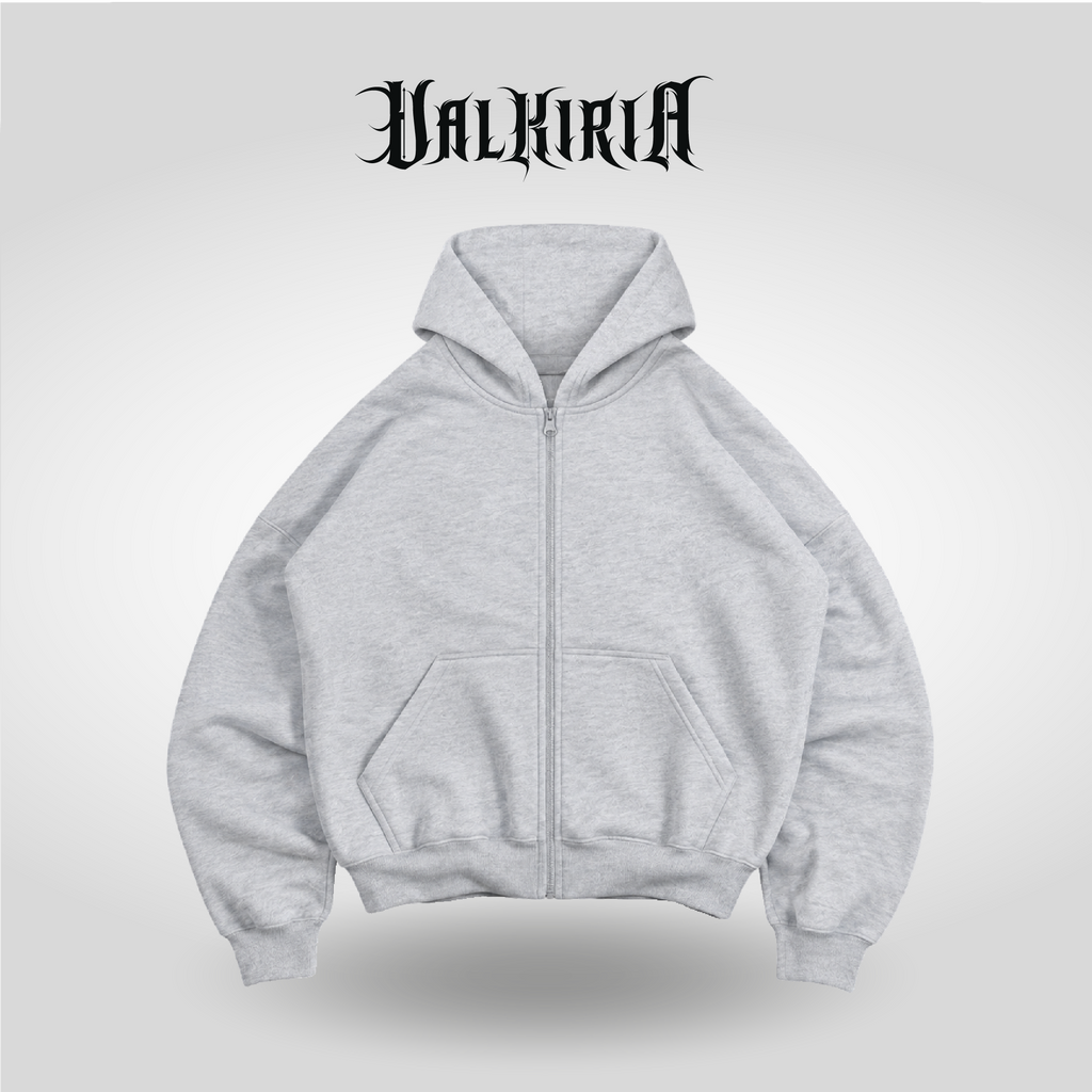 HODDIE BOXYFIT ZIPPER GRIS